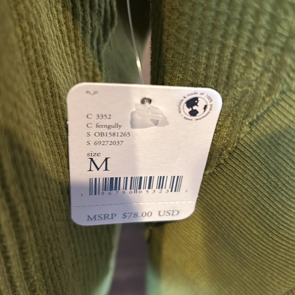 Free People Santa Clara Thermal In Ferngully Green Sz M - Picture 7 of 7
